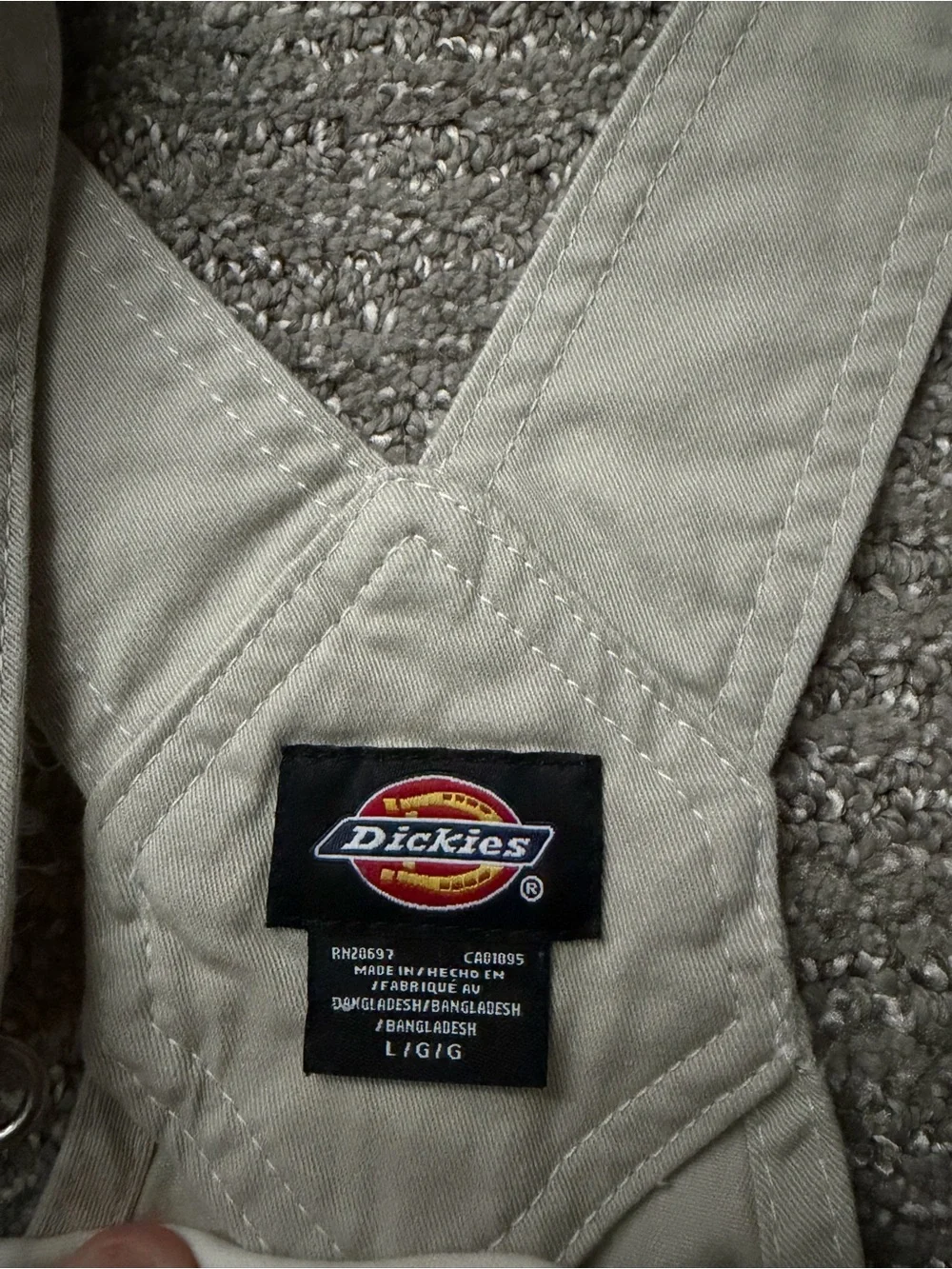 Dickies Two-Tone Light Gray and Off-White Pinafore Dress